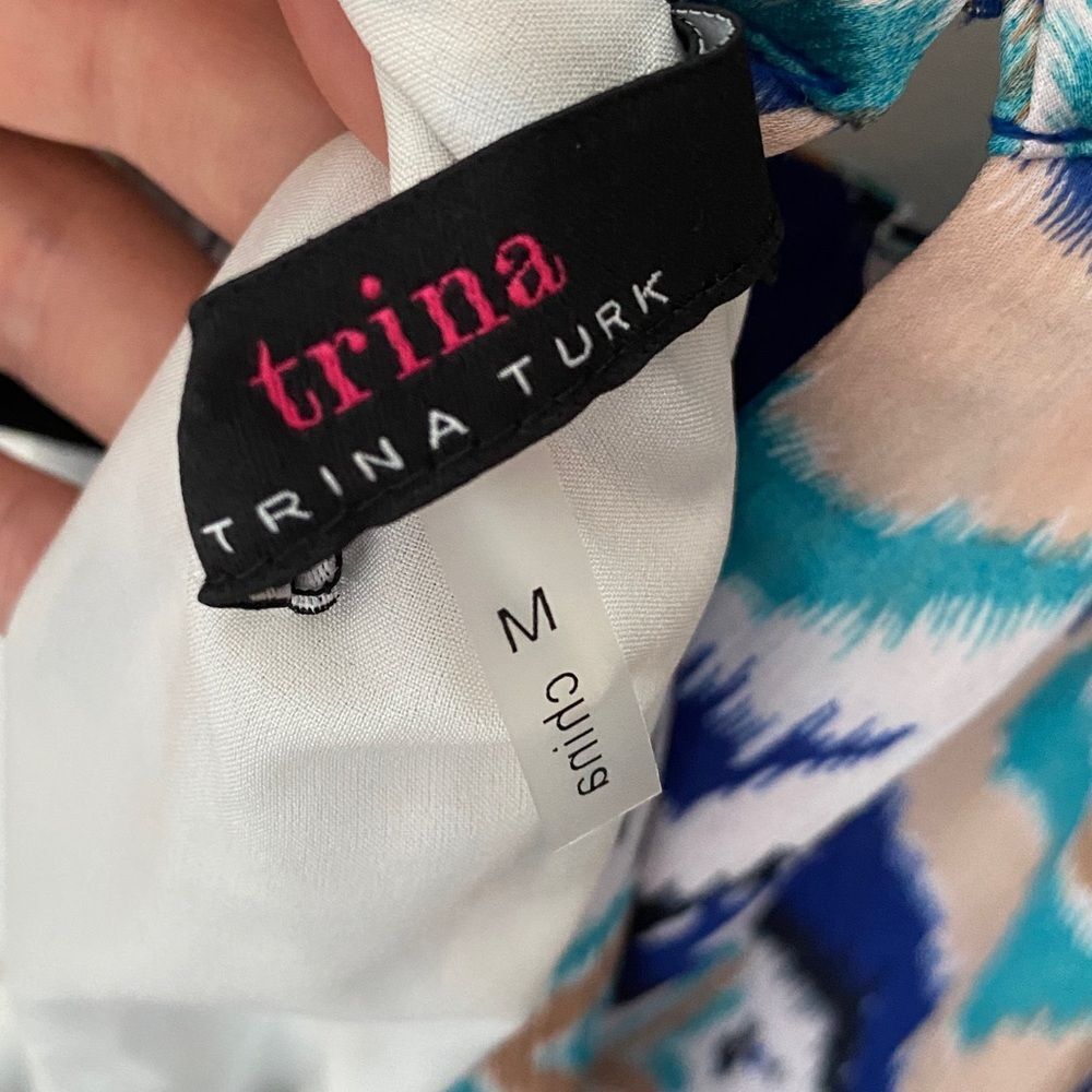 Trina Turk Blue and Purple Patterned Mini Dress - Picture 4 of 9